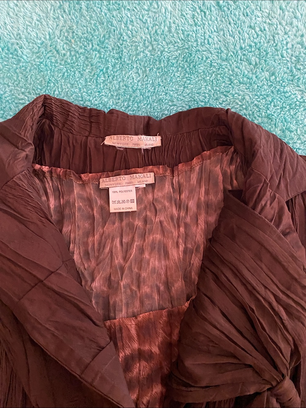 Alberto Makali Chocolate Brown Crinkled Blouse